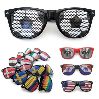 Flag Pinhole Sticker Sunglasses