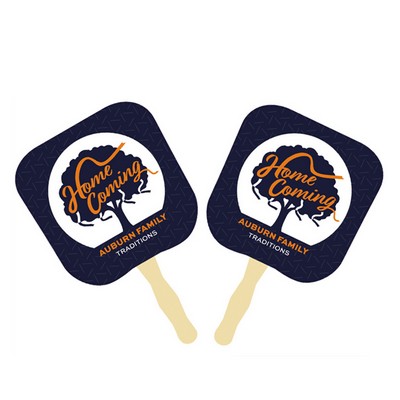 Costom Shape Church Fans W/ Wood Handle