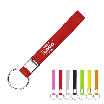 Screen Print Silicone Wristband with Keychain