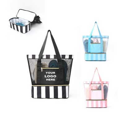 Portable Double Layer Tote Beach Bag