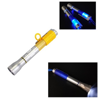 LED Light-Up Black Ink Pen With Necklace Torch and Pen with String