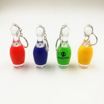 Mini LED Flash Bowling Pin Keychain