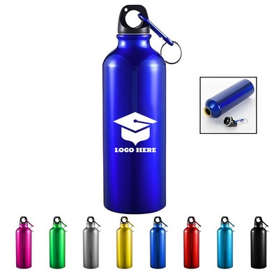 17oz Lightweight Aluminum Travel Water Bottle with Carabiner