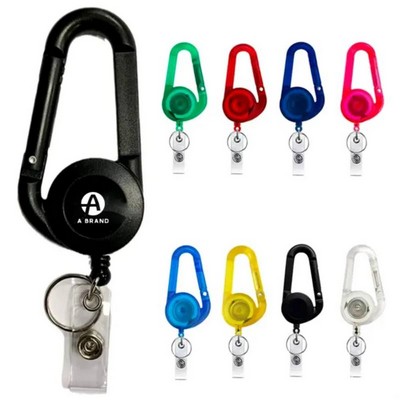 Retractable ID Badge Reel & Carabiner Keychain