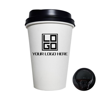 White Paper Hot/Cold Cup With Lid - 12 oz