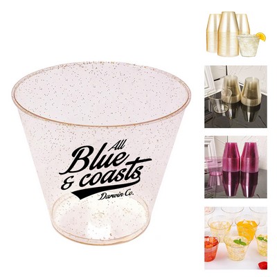 9oz Disposable Glitter Plastic Cup