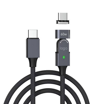 PD60W Magnetic Rotating Charging Cable