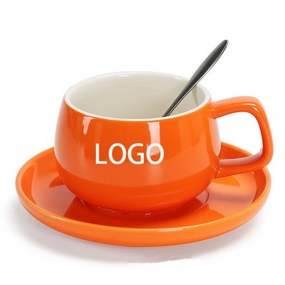 8Oz Ceramic Coffee Cup And Saucer Sets