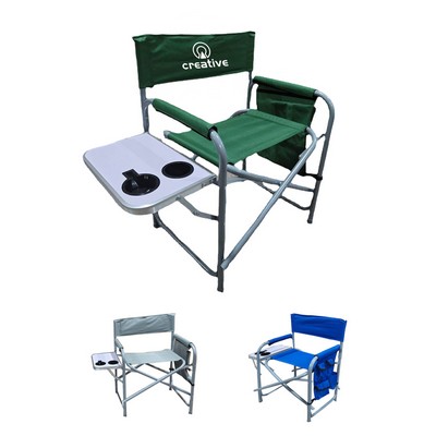 Oxfor Cloth Foldable Chair W/ Side Table