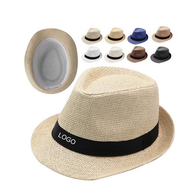 Natural Straw Fedora Hat