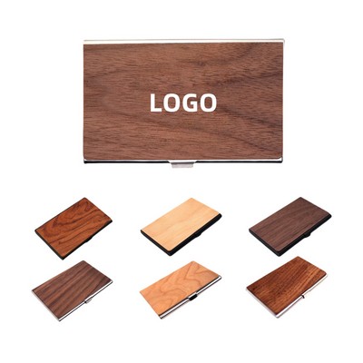 Portable Wooden Business Card Holder