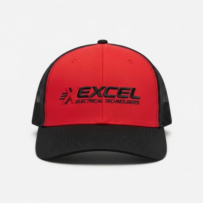 Richardson Recycled Trucker Hat w/Leather Patch, Embroidery