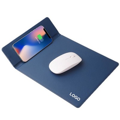 15W Wireless Charger PU Leather Mouse Pad