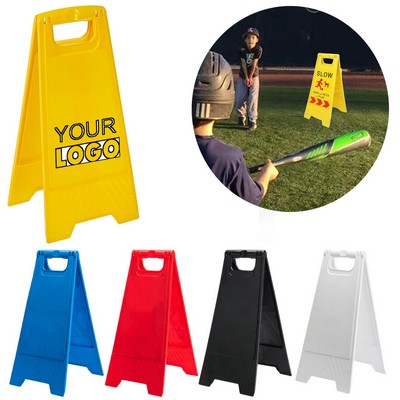 Vibrant Plastic Caution Floor Sign with Eye-Catching Design