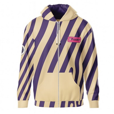 Unisex Sublimated 280G Polyester Full-Zip Hoodie Economy