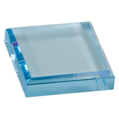 3" x 3" Blue Acrylic Paperweight