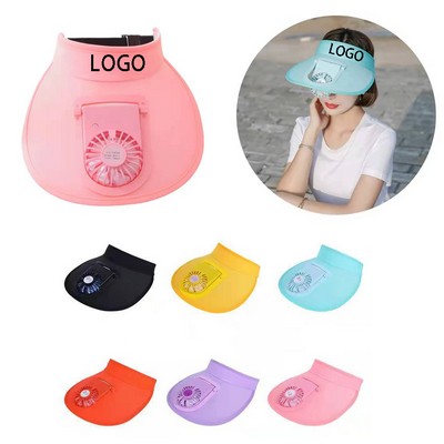 Sun Visor Hat With Rotating Fan Cap USB Charging Outdoor UV Protection Travel Leisure