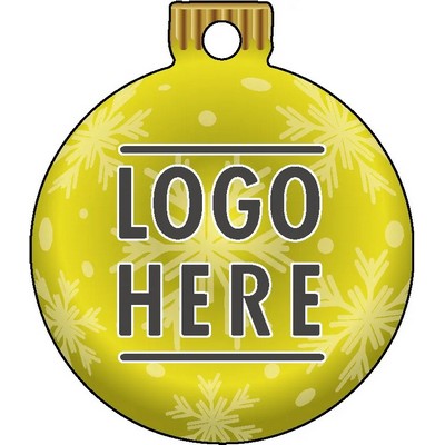 1/4" Recycled Wood Ornaments-Bulb 2 - Snowflake - Yellow