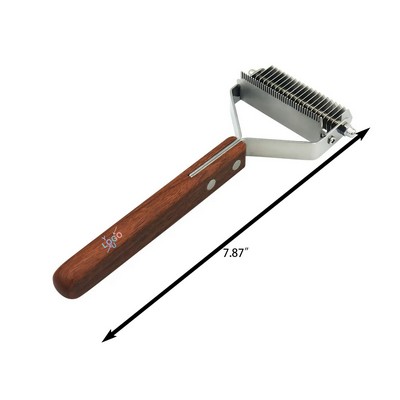 Pet Open Knot Comb with Wooden Grip