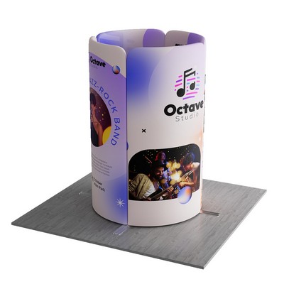 MagLock Round Fabric Booth Display Kit B - 6.6'w x 8'h