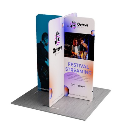 MagLock X-Shape Fabric Booth Display Kit G - 6.6'w x 6.5'h