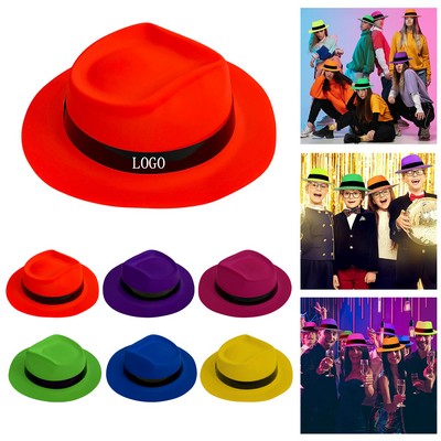 Neon Plastic Fedora Hat for Party Events
