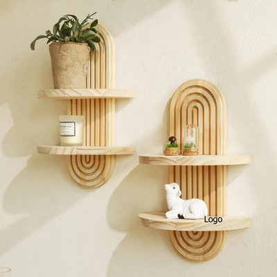 Wall Shelf Rainbow Arch Wooden Floating Shelf