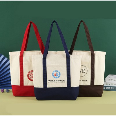 16oz Canvas Tote Bag Reusable Grocery Shopping Bag