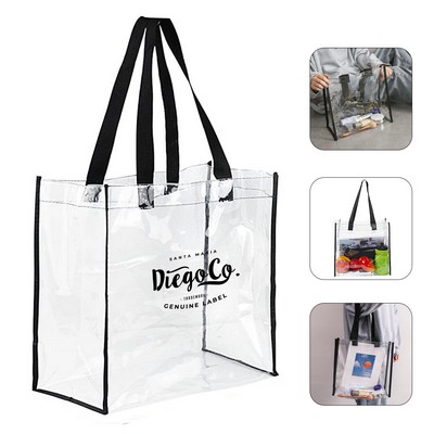 Water-resistant Clear PVC Stadium Tote Bag