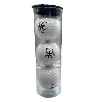 3 Ball Tournament Pack With 2 Full Color Logo Golf Balls