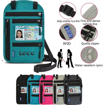 Neck Wallet with RFID Blocking Passport Holder