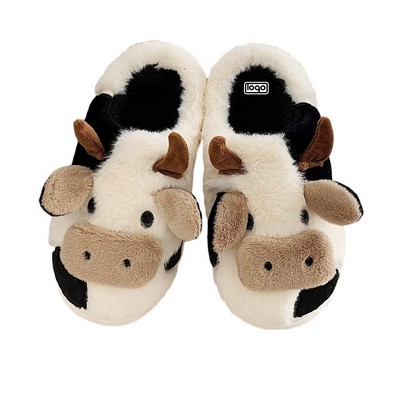 Cartoon Cow Cotton Slippers