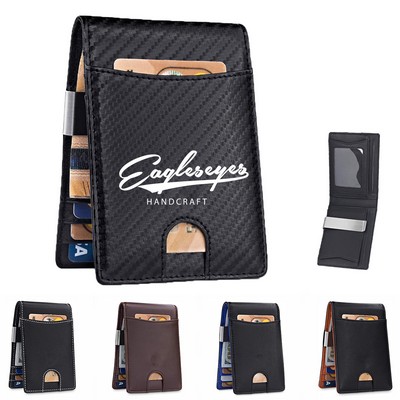 Mens Slim Wallet with Money Clip