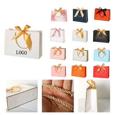 Printed Bow Paper Gift Bag