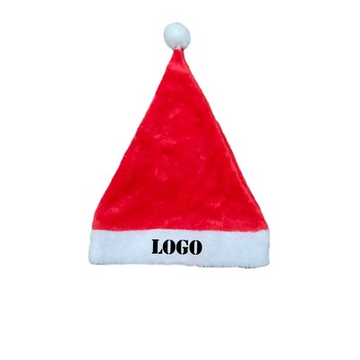 Christmas Santa Hat Unisex Velvet Plush Fuzzy Winter Knitted Beanie Customized Festive Party Holiday