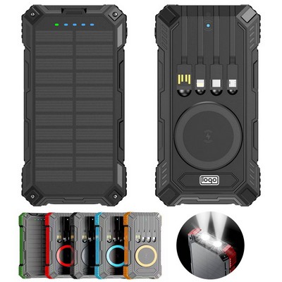 20000mAh Fast Charging Solar Power Bank w/ Cables