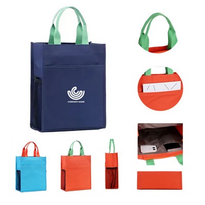 Promotional Reusable Document Tote Bag with Mesh Pockets