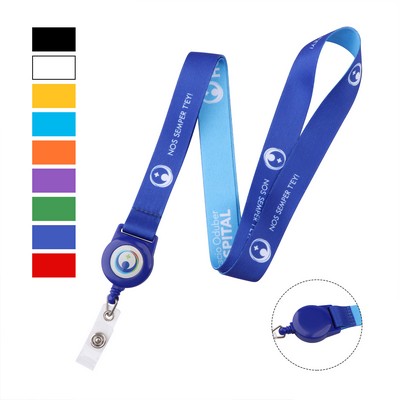 Custom Polyester Lanyard Combo with Retractable Badge Reel