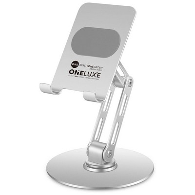 Foldable Swivel Phone Stand for Desk with Adjustable Height up to 6.7" , Aluminum alloy Stand