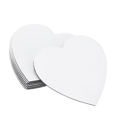 3"x3" Heart-Shaped Blank Acrylic Fridge Magnet