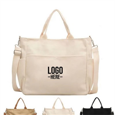 Large Canvas Tote Bag with zipper