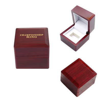 Antique Red Lacquer Wooden Championship Ring Box