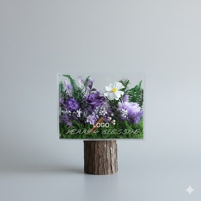 Preserved Rose Flower Gift Box Acrylic Floral Box Eternal Flower Arrangement Valentine's Day Gift