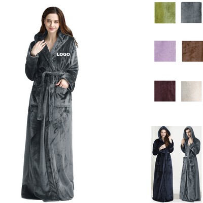 Long Flannel Robe for Women and Men