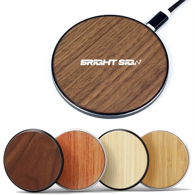 Sleek Wooden Qi Fast Charging Pad