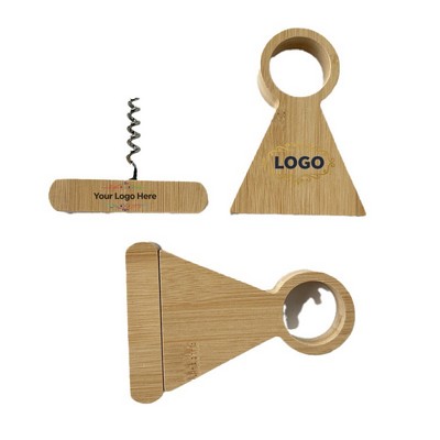 2-in-1 Bamboo Wine Station with Corkscrew