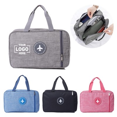 Toiletry Bag with Wet Pocket and Dry Compartment