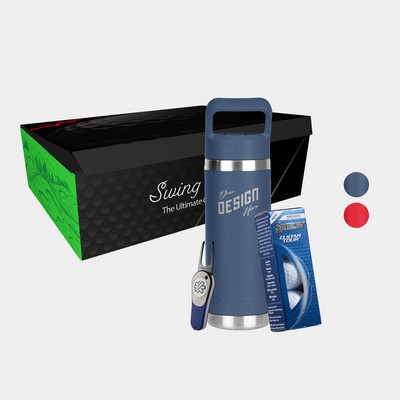 18 Oz YETI® Rambler SS Water Bottle, Srixon® Golf Balls & Pitchfix® Icon Divot Tool Gift Set