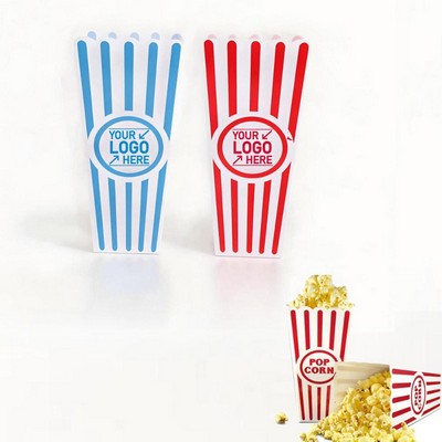Reusable Striped Plastic Popcorn Buckets