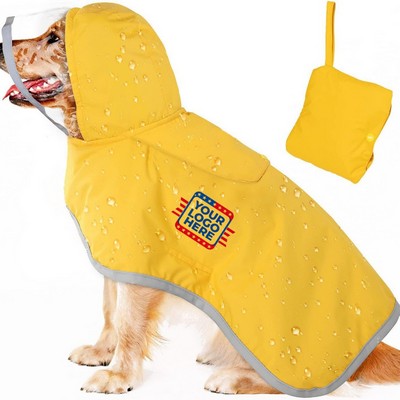 Adjustable Waterproof Dog Raincoat with Reflective Hood